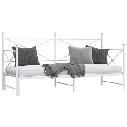 Divano Letto Estraibile senza Materasso Bianco 90x190cm Acciaio