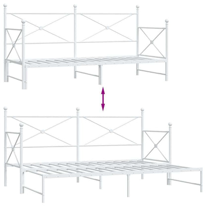 Divano Letto Estraibile senza Materasso Bianco 90x190cm Acciaio