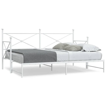 Divano Letto Estraibile senza Materasso Bianco 90x190cm Acciaio