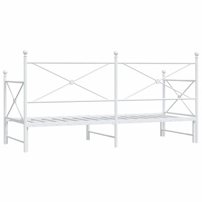 Divano Letto Estraibile senza Materasso Bianco 90x200cm Acciaio