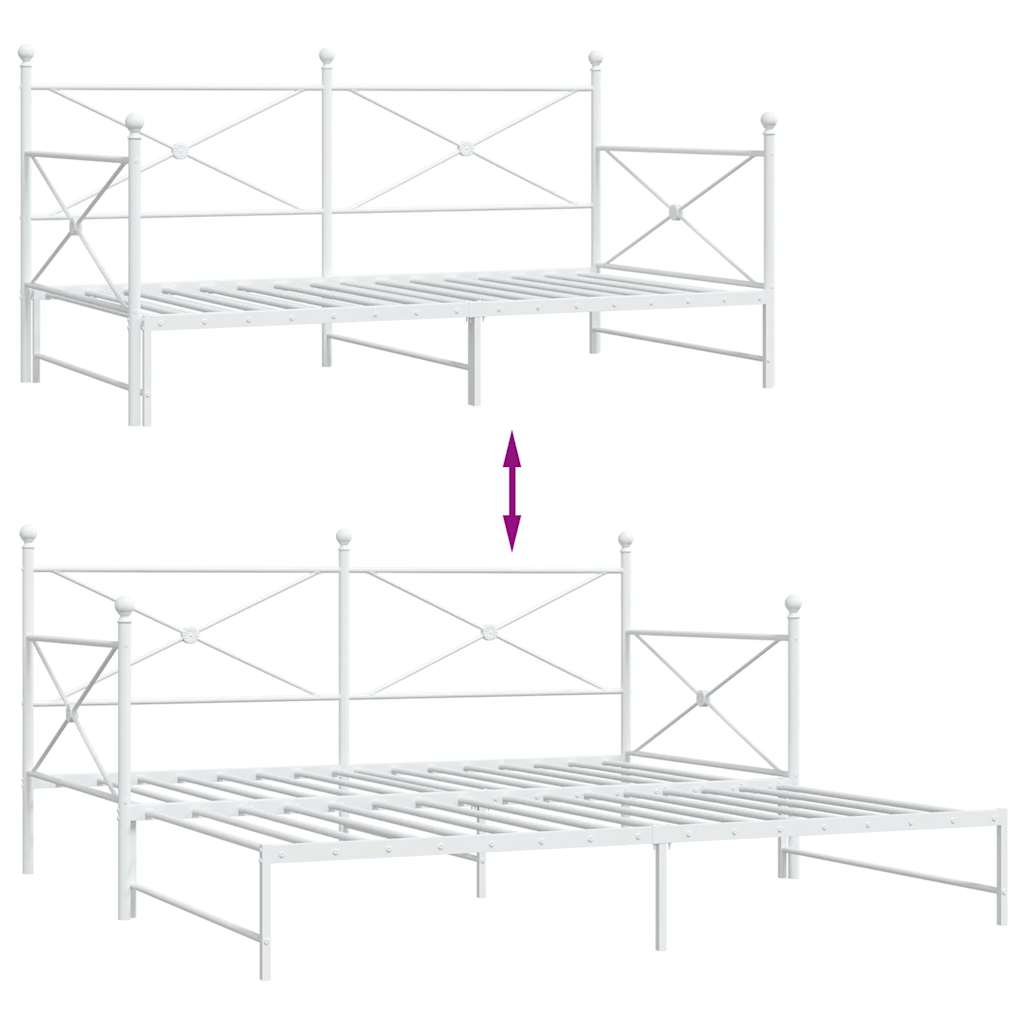 Divano Letto Estraibile senza Materasso 100x200 cm in Acciaio