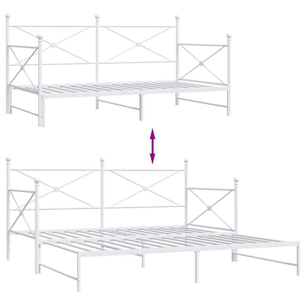 Divano Letto Estraibile senza Materasso 107x203 cm in Acciaio