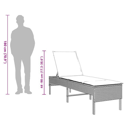 Lettino Prendisole con Cuscino Marrone 55x200x44 cm Polyrattan - homemem39