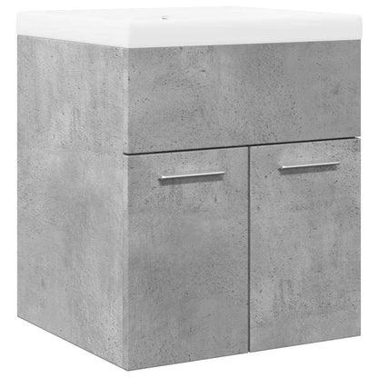 Set Mobili da Bagno 2 pz Grigio Cemento in Legno Multistrato | homemem39