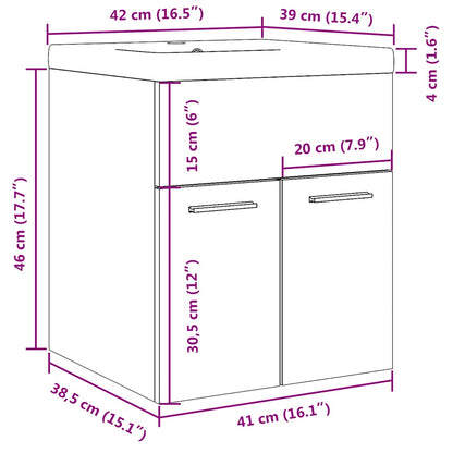 Set Mobili da Bagno 2 pz Grigio Cemento in Legno Multistrato | homemem39