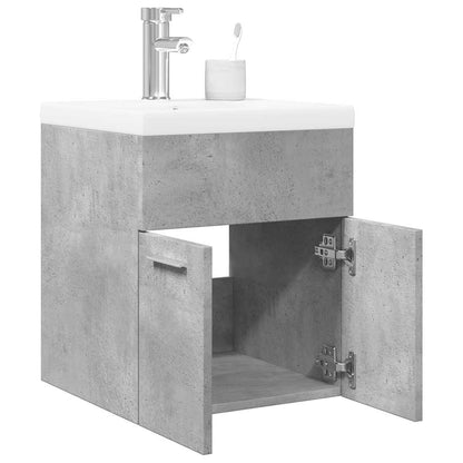Set Mobili da Bagno 2 pz Grigio Cemento in Legno Multistrato | homemem39