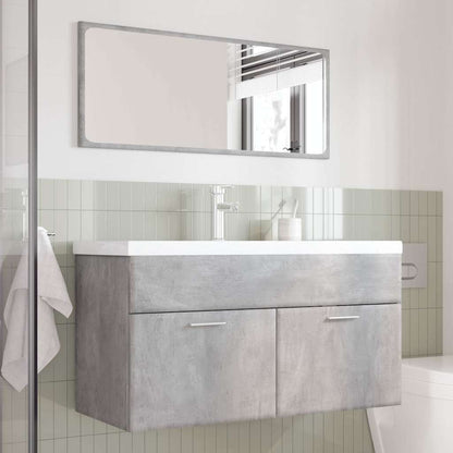 Set Mobili da Bagno 3 pz Grigio Cemento in Legno Multistrato
