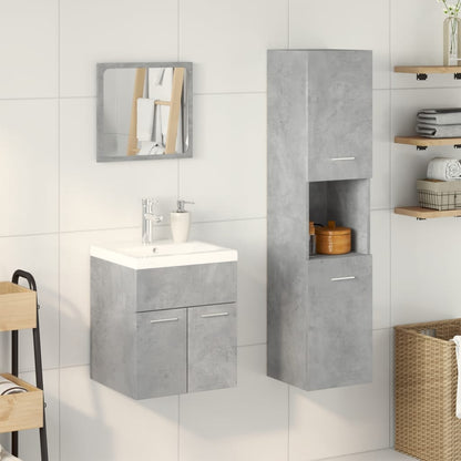 Set Mobili da Bagno 3 pz Grigio Cemento in Legno Multistrato | homemem39