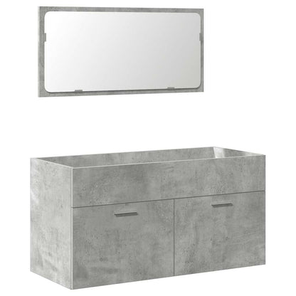 Set Mobili da Bagno 3 pz Grigio Cemento in Legno Multistrato | homemem39
