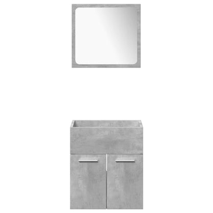 Set Mobili da Bagno 4 pz Grigio Cemento in Legno Multistrato | homemem39