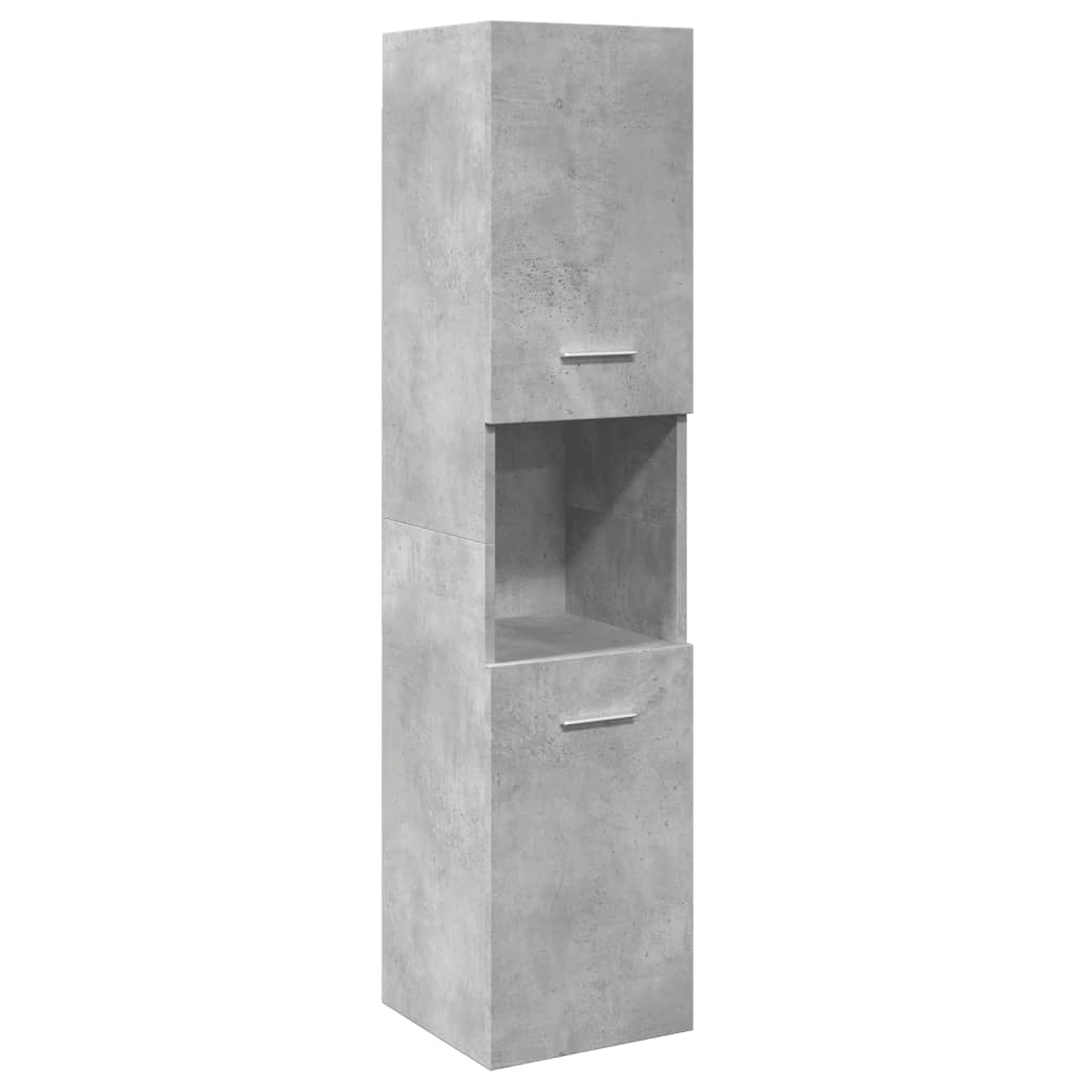 Set Mobili da Bagno 4 pz Grigio Cemento in Legno Multistrato | homemem39