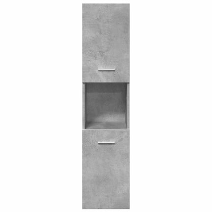 Set Mobili da Bagno 4 pz Grigio Cemento in Legno Multistrato