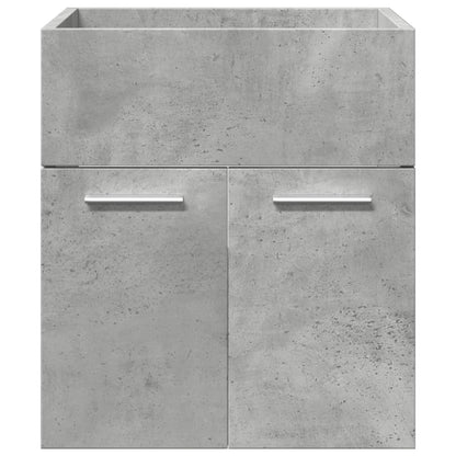 Set Mobili da Bagno 4 pz Grigio Cemento in Legno Multistrato