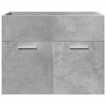 Set Mobili da Bagno 4 pz Grigio Cemento in Legno Multistrato
