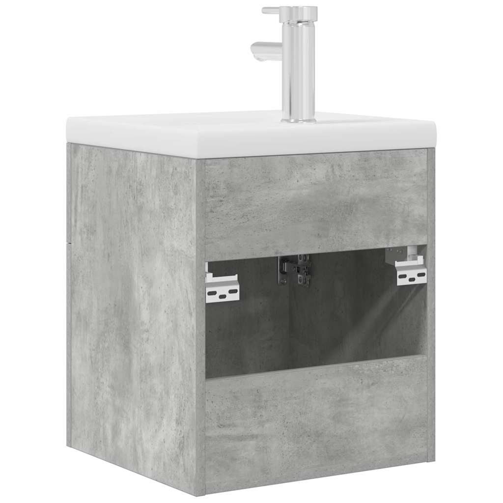 Mobile da Bagno con Lavabo Integrato e Rubinetto Grigio Cemento | homemem39