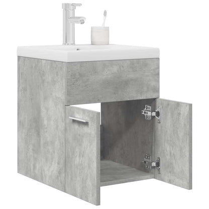 Mobile da Bagno con Lavabo Integrato e Rubinetto Grigio Cemento | homemem39