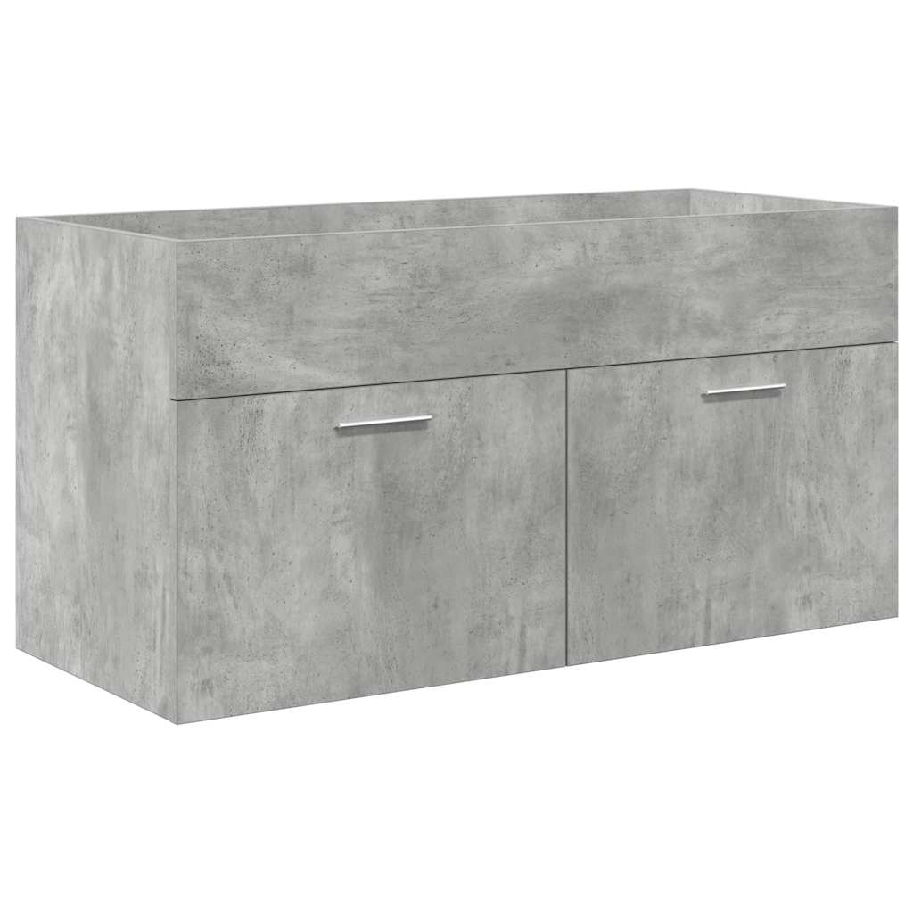 Mobile da Bagno con Lavabo Integrato e Rubinetto Grigio Cemento | homemem39