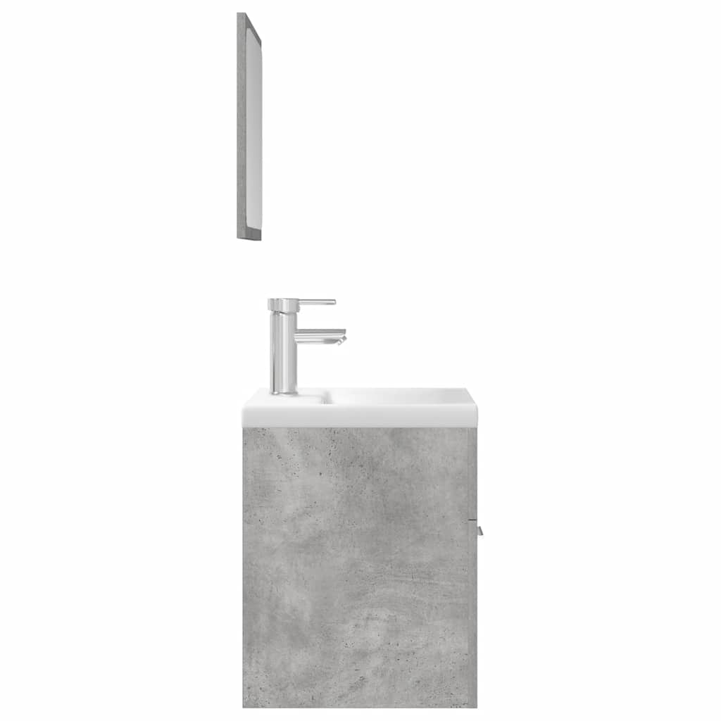 Set Mobili da Bagno 3 pz Grigio Cemento in Legno Multistrato | homemem39