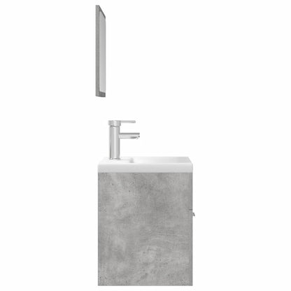 Set Mobili da Bagno 3 pz Grigio Cemento in Legno Multistrato | homemem39