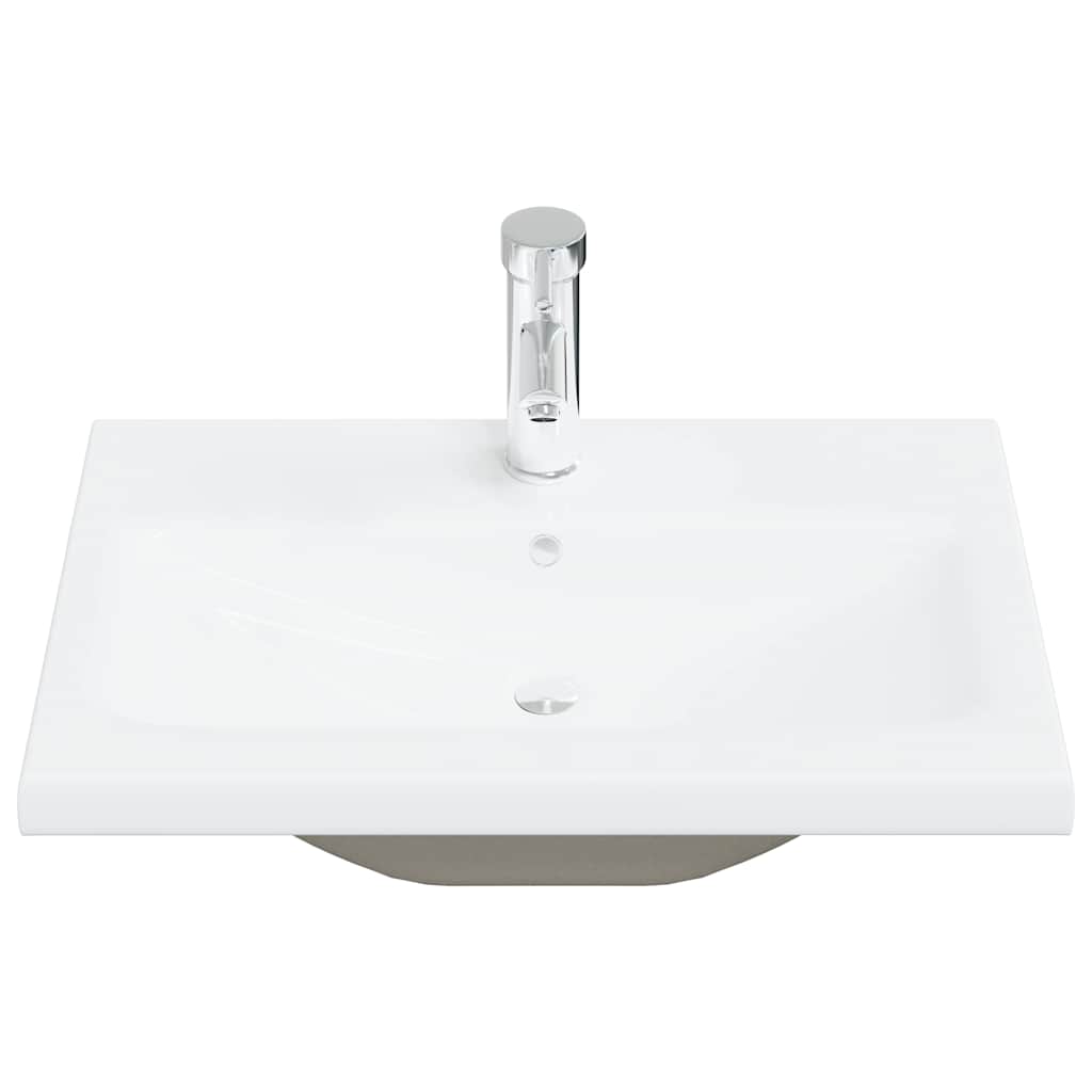 Set Mobili da Bagno 5 pz Grigio Cemento in Legno Multistrato