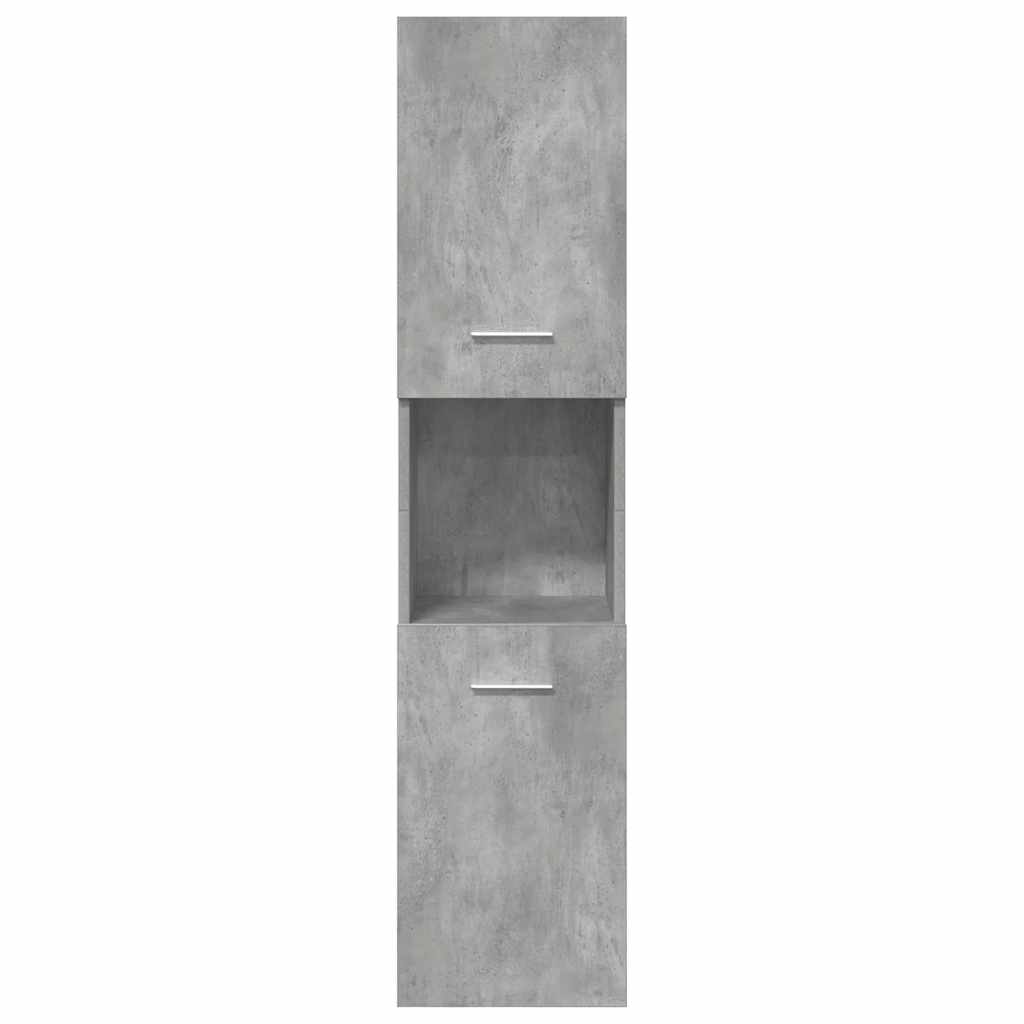 Set Mobili da Bagno 4 pz Grigio Cemento in Legno Multistrato | homemem39