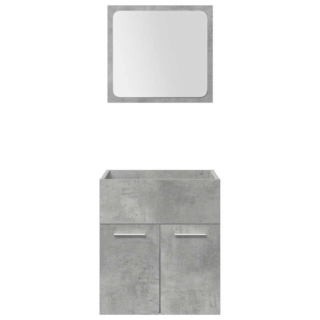 Set Mobili da Bagno 4 pz Grigio Cemento in Legno Multistrato | homemem39