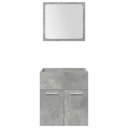 Set Mobili da Bagno 4 pz Grigio Cemento in Legno Multistrato | homemem39