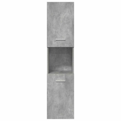 Set Mobili da Bagno 4 pz Grigio Cemento in Legno Multistrato