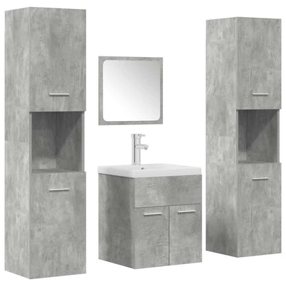 Set Mobili da Bagno 5 pz Grigio Cemento in Legno Multistrato | homemem39