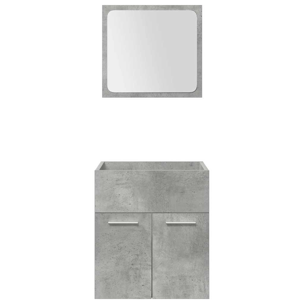 Set Mobili da Bagno 5 pz Grigio Cemento in Legno Multistrato | homemem39