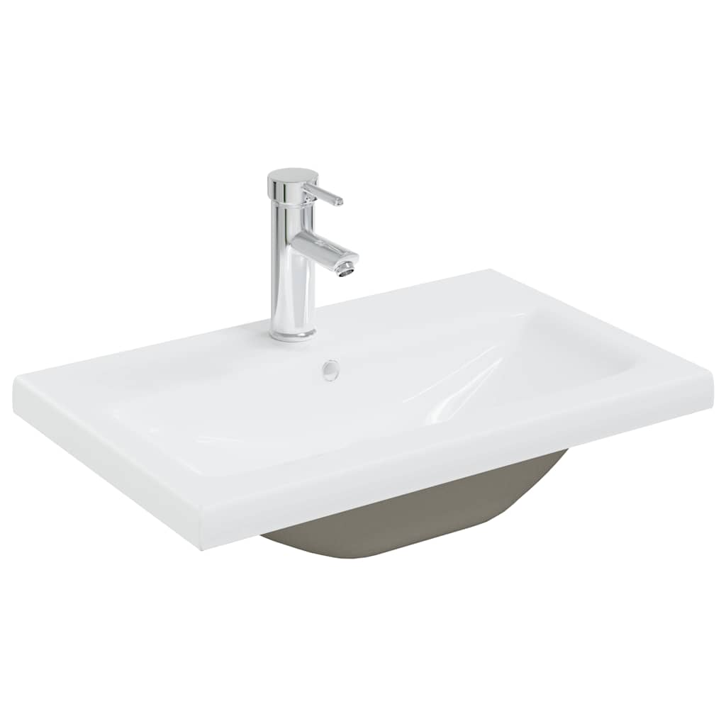 Set Mobili da Bagno 5 pz Grigio Cemento in Legno Multistrato
