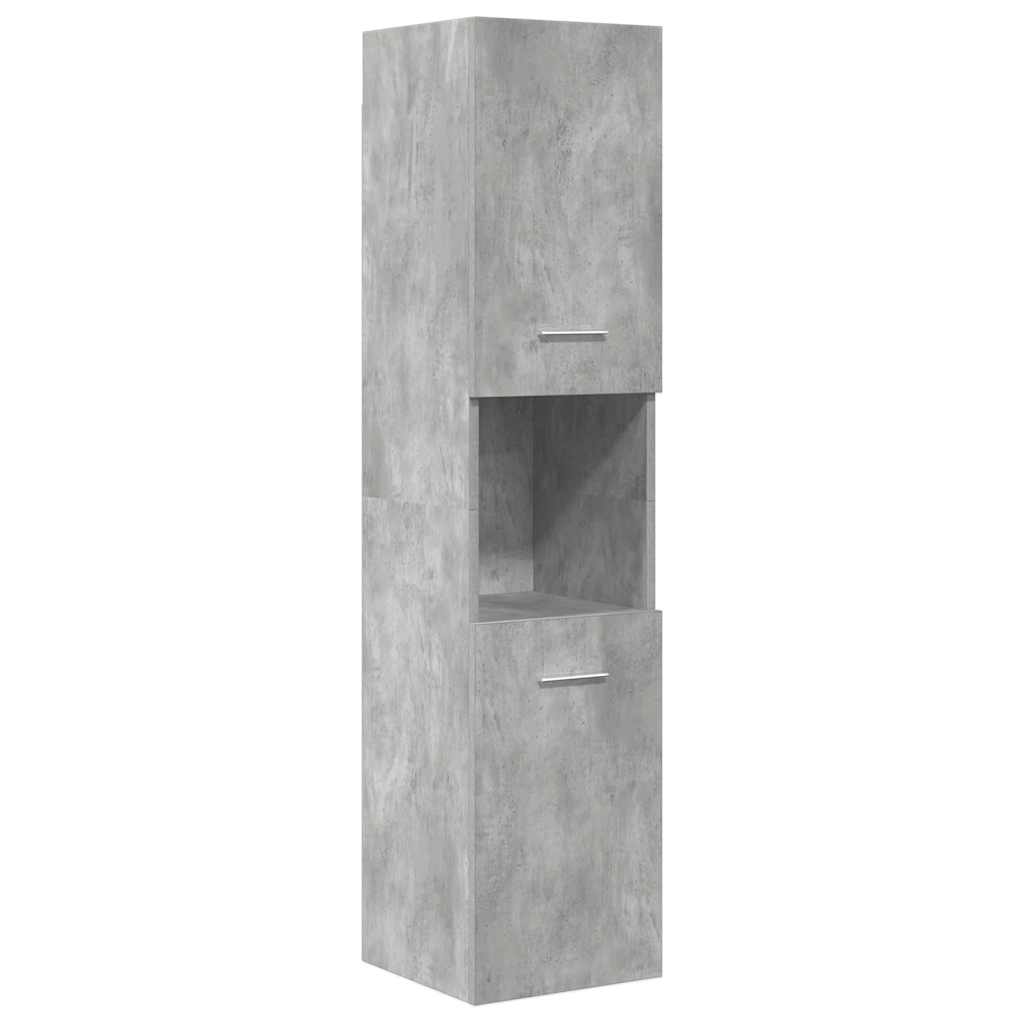 Set Mobili da Bagno 5 pz Grigio Cemento in Legno Multistrato