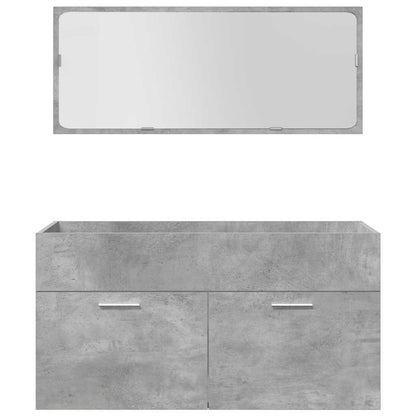 Set Mobili da Bagno 5 pz Grigio Cemento in Legno Multistrato