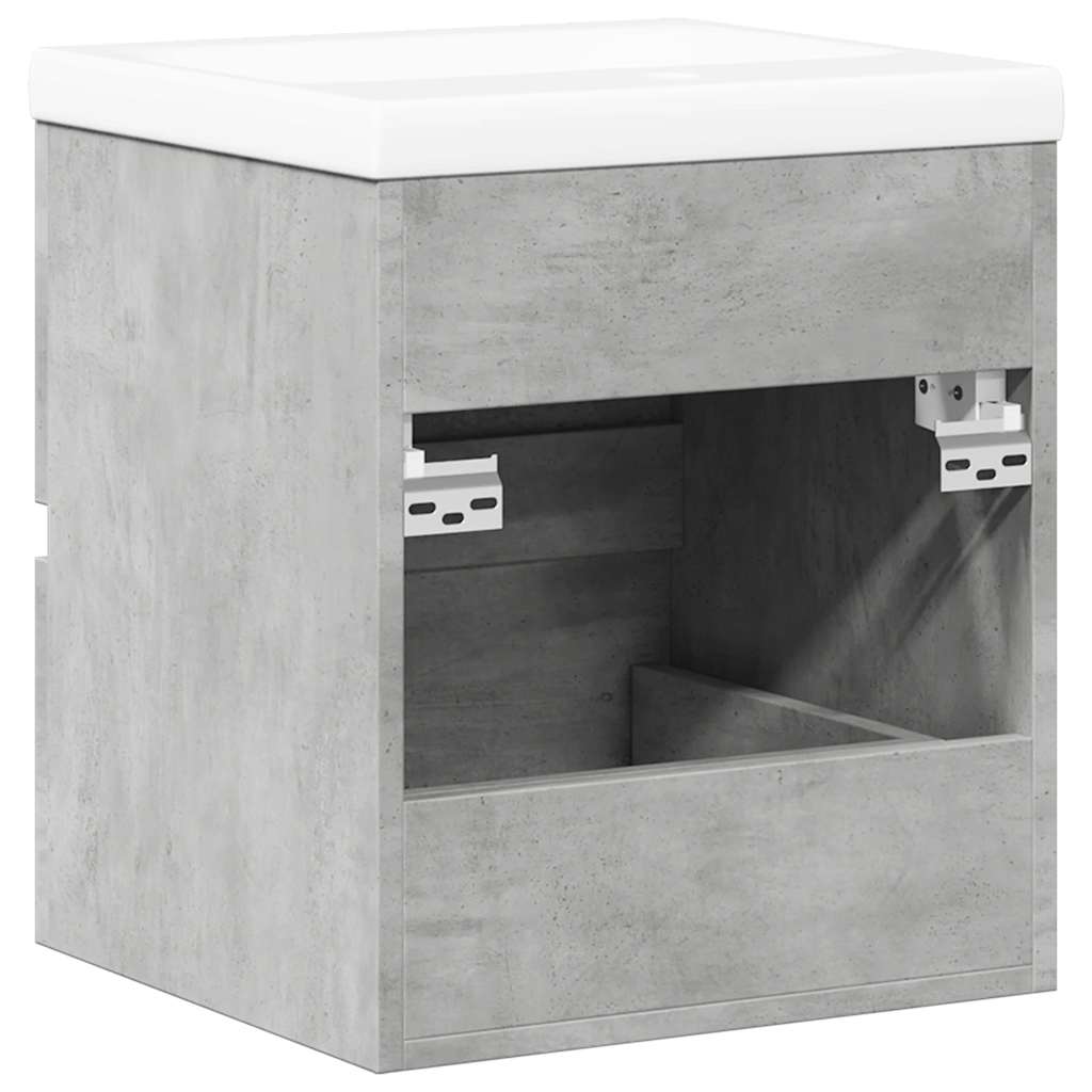 Set Mobili da Bagno 2 pz Grigio Cemento in Legno Multistrato | homemem39