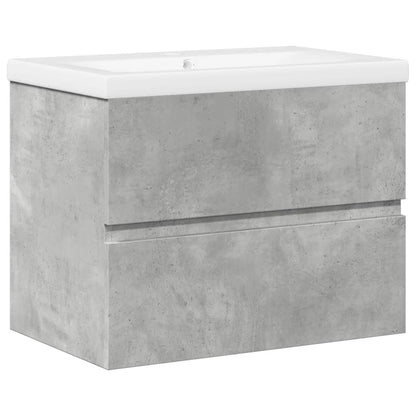 Set Mobili da Bagno 2 pz Grigio Cemento in Legno Multistrato | homemem39