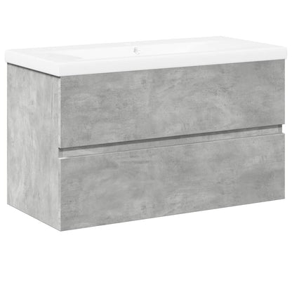 Set Mobili da Bagno 2 pz Grigio Cemento in Legno Multistrato | homemem39