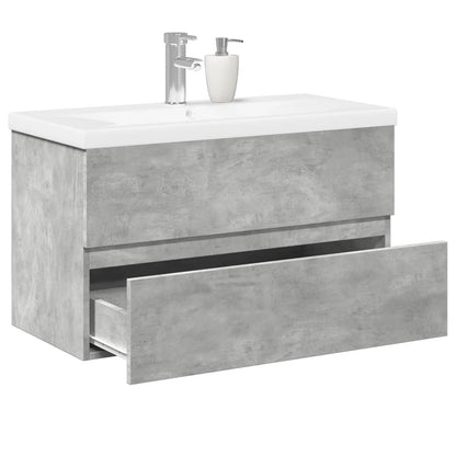 Set Mobili da Bagno 2 pz Grigio Cemento in Legno Multistrato | homemem39