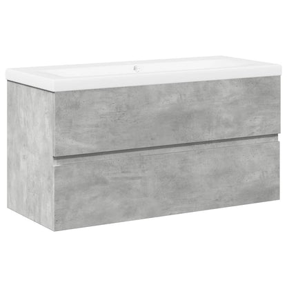 Set Mobili da Bagno 2 pz Grigio Cemento in Legno Multistrato | homemem39