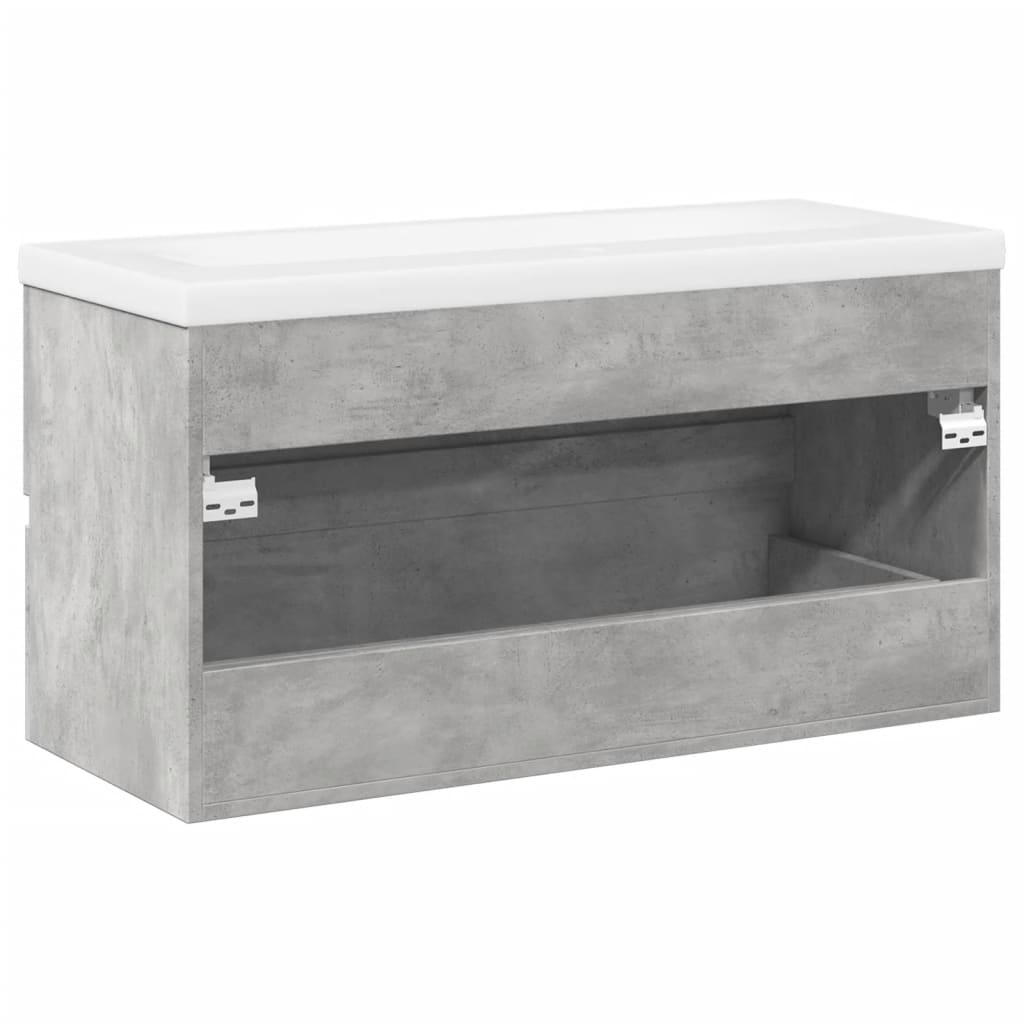 Set Mobili da Bagno 2 pz Grigio Cemento in Legno Multistrato | homemem39