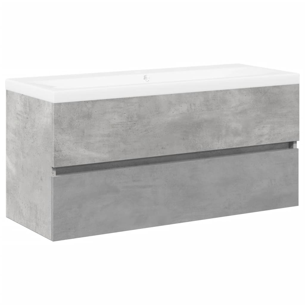 Set Mobili da Bagno 2 pz Grigio Cemento in Legno Multistrato | homemem39