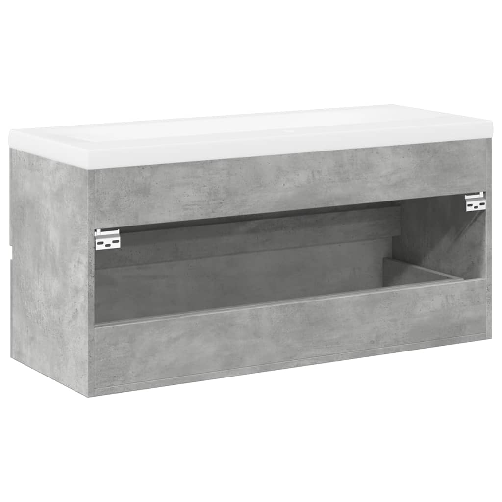 Set Mobili da Bagno 2 pz Grigio Cemento in Legno Multistrato | homemem39