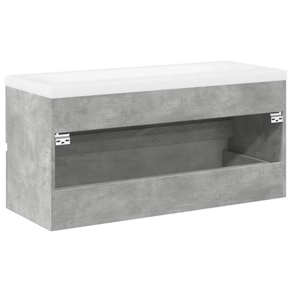 Set Mobili da Bagno 2 pz Grigio Cemento in Legno Multistrato | homemem39