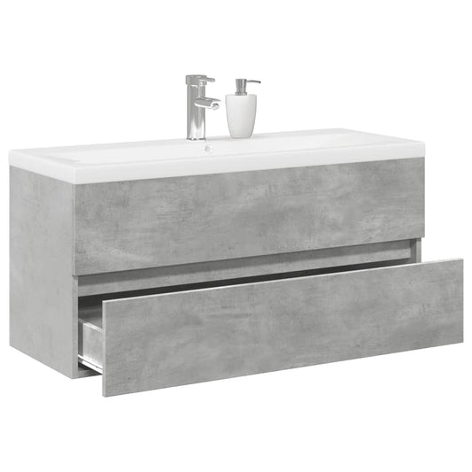 Set Mobili da Bagno 2 pz Grigio Cemento in Legno Multistrato | homemem39