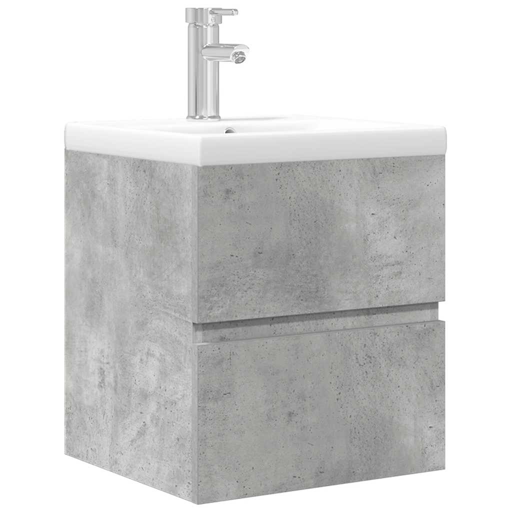 Set Mobili da Bagno 2 pz Grigio Cemento in Legno Multistrato | homemem39