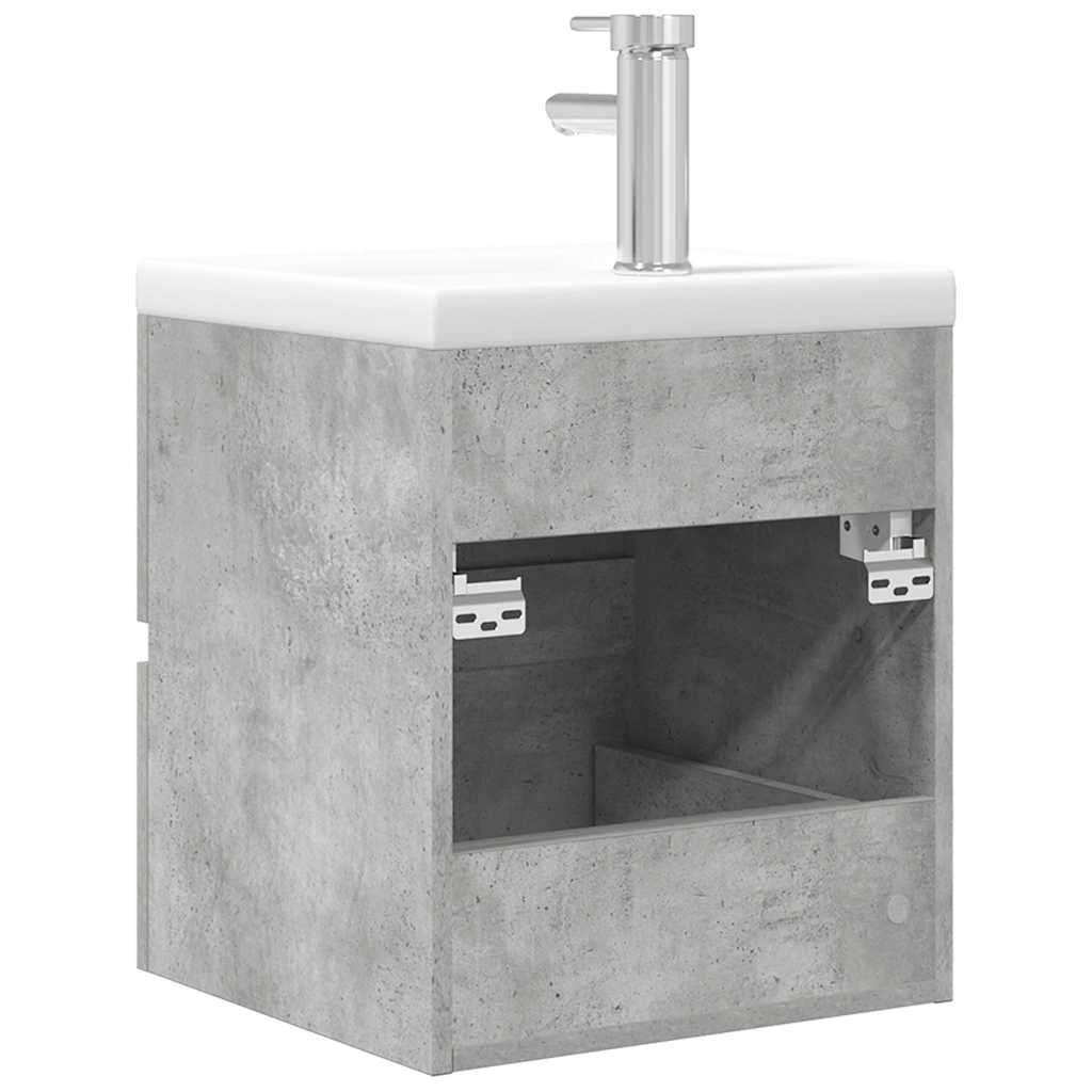 Set Mobili da Bagno 2 pz Grigio Cemento in Legno Multistrato | homemem39