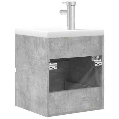 Set Mobili da Bagno 2 pz Grigio Cemento in Legno Multistrato | homemem39