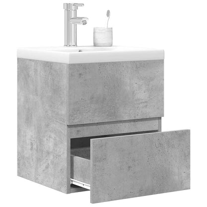 Set Mobili da Bagno 2 pz Grigio Cemento in Legno Multistrato | homemem39