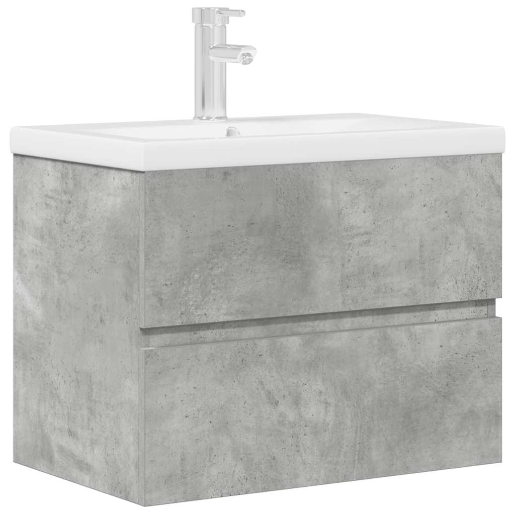 Set Mobili da Bagno 2 pz Grigio Cemento in Legno Multistrato | homemem39