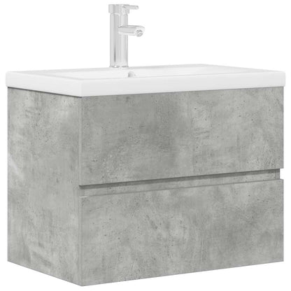 Set Mobili da Bagno 2 pz Grigio Cemento in Legno Multistrato | homemem39
