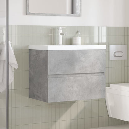 Set Mobili da Bagno 2 pz Grigio Cemento in Legno Multistrato | homemem39